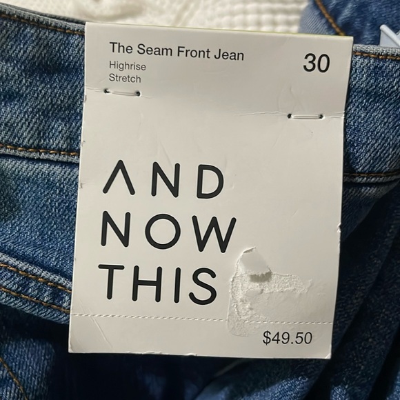 NWT- And Now This- 30. The Seam Front Jean - Picture 9 of 9